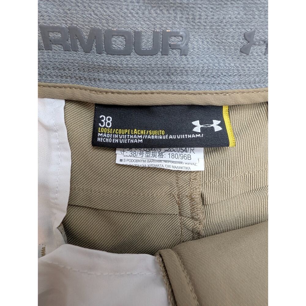 Under Armour Matchplay Shorts Men's 38 Tan Khaki Mid Rise Stretch Performance - Picture 4 of 16
